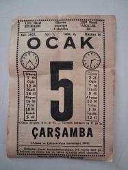BÜYÜK SAATLİ MAARİF TAKVİMİ 5 Ocak 1972 Çarşamba - TAKVİM YAPRAĞI