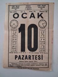 BÜYÜK SAATLİ MAARİF TAKVİMİ 10 Ocak 1972 Pazartesi - TAKVİM YAPRAĞI
