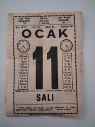 BÜYÜK SAATLİ MAARİF TAKVİMİ 11 Ocak 1972 Salı - TAKVİM YAPRAĞI
