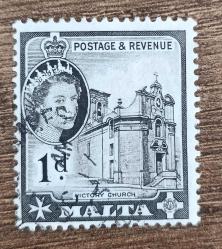 İngiliz Yönetimindeki Malta 1953_ damgalı