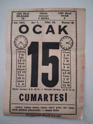 BÜYÜK SAATLİ MAARİF TAKVİMİ 15 Ocak 1972 Cumartesi - TAKVİM YAPRAĞI