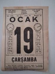 BÜYÜK SAATLİ MAARİF TAKVİMİ 19 Ocak 1972 Çarşamba - TAKVİM YAPRAĞI