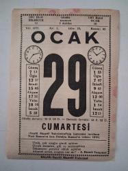 BÜYÜK SAATLİ MAARİF TAKVİMİ 29 Ocak 1972 Cumartesi - TAKVİM YAPRAĞI