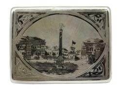 Rus Yapımı Savatlı 84 Damgalı Gümüş Tütün Tabakası AOB1064