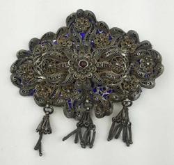 Osmanlı Mineli Telkari İşçilikli Gümüş Kemer Tokası AOB135