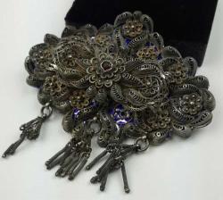 Osmanlı Mineli Telkari İşçilikli Gümüş Kemer Tokası AOB135