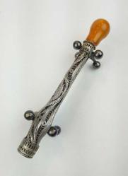 Osmanlı Hareli Damla Kehribar Kafalı Gümüş Sigara Ağızlığı AOB153