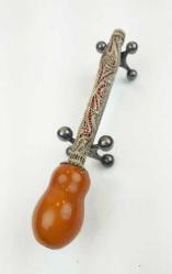 Osmanlı Damla Kehribar Gümüş Telkari Sigara Ağızlığı AOB158