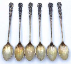 Antika Eski Gümüş Çay Kaşığı Seti (6 Adet) AOB1733