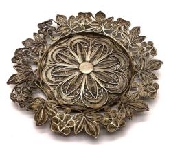 Osmanlı Dönemi Gümüş Telkari Bardak Altlığı AOB577