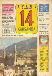 14 Eylül 1983 Takvim Yaprağı - Doğum Günü Hediyesi EFM(N)10034