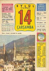 14 Eylül 1983 Takvim Yaprağı - Doğum Günü Hediyesi EFM(N)10034