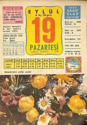 19 Eylül 1983 Takvim Yaprağı - Doğum Günü Hediyesi EFM(N)10039