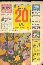 20 Eylül 1983 Takvim Yaprağı - Doğum Günü Hediyesi EFM(N)10040