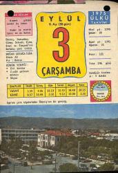 3 Eylül 1975 Takvim Yaprağı - Doğum Günü Hediyesi EFM(N)10400