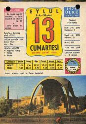 13 Eylül 1975 Takvim Yaprağı - Doğum Günü Hediyesi EFM(N)10410