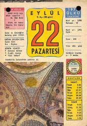 22 Eylül 1975 Takvim Yaprağı - Doğum Günü Hediyesi EFM(N)10418