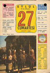 27 Eylül 1975 Takvim Yaprağı - Doğum Günü Hediyesi EFM(N)10423