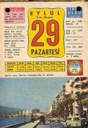 29 Eylül 1975 Takvim Yaprağı - Doğum Günü Hediyesi EFM(N)10425