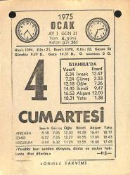 4 Ocak 1975 Takvim Yaprağı - Doğum Günü Hediyesi EFM(N)10843
