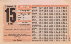 15 Temmuz 2008 Takvim Yaprağı EFM(N)2016