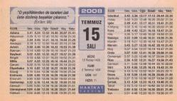15 Temmuz 2008 Takvim Yaprağı EFM(N)2017