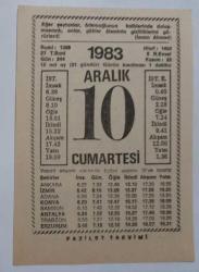 10 Aralık 1983 Takvim Yaprağı - Doğum Günü Hediyesi EFM(N)6890