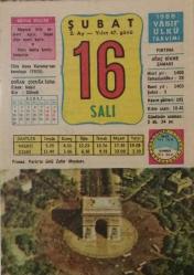 16 Şubat 1988 Takvim Yaprağı - Doğum Günü Hediyesi EFM(N)7713