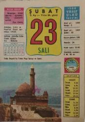 23 Şubat 1988 Takvim Yaprağı - Doğum Günü Hediyesi EFM(N)7718