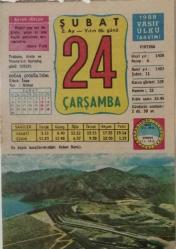 24 Şubat 1988 Takvim Yaprağı - Doğum Günü Hediyesi EFM(N)7719