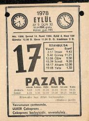 17 Eylül 1978 Takvim Yaprağı - Doğum Günü Hediyesi EFM(N)9766