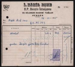 1965 Samsun BP Bayi Kerimbey İstasyonu Faturası EFM239