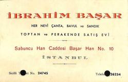 Kartvizit - İbrahim Başar .Çanta Bavul Sandık Toptan Ve Perakende Satış Evi İş Yeri Kartı EFM7508