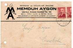 1943 İnönü 0.25 Kuruş Pullu Islak İmzalıEFM966