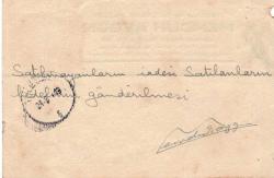 1943 İnönü 0.25 Kuruş Pullu Islak İmzalıEFM966