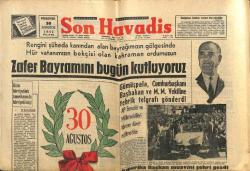 Son Havadis Gazetesi 30 Ağustos 1962 - Nuhun Gemisi Bulundu Mu ? - Başvekil Yorgun Düşüp Hastalandı GZ102094