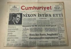Cumhuriyet Gazetesi 9 Ağustos 1974 GZ1473