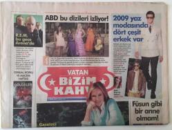 Efemera - Vatan Gazetesi Bizim Kahve Eki 4 Ekim 2008 - Yonca Cevher Yenel İle Röportaj , 2009 Yaz Modasında Dört Çeşit Erkek Var GZ18147 - kitantik - kitaLog
