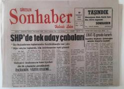 Giresun Son Haber Gazetesi 23 Temmuz 1993 - SHPde Tek Aday Çabaları , İşçilerin Vizite Eylemi GZ18286