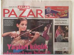 Akşam Gazetesi Pazar Eki 18 Şubat 2007 - Yaşları Küçük Vizyonları Büyük Çocuklar Ada , Berfin , Sıla GZ20481
