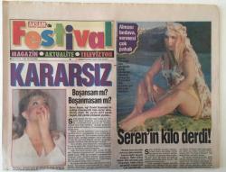 Akşam Gazetesi Festival Eki 29 Eylül 1994 - Emel Sayın Eşi David Younnes İle Evliliği Konusunda Kararsız , Seren Serengil Kilo Derdi GZ20487