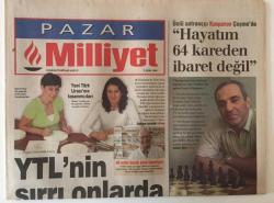 Milliyet Pazar Gazetesi 3 Ekim 2004 - Yeni Türk Lirasının Tasarımcıları YTLnin Sırrı Onlarda , Ünlü Santranççı Kasparov Çeşmede GZ20605
