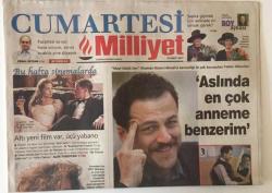 Milliyet Gazetesi Cumartesi Eki 10 Mart 2007 - Mavi Gözlü Dev Filminde Nazım Hikmete Benzerliği İle Çok Konuşulan Yetkin Dikinciler GZ20702