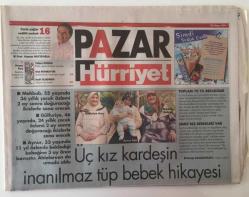 Hürriyet Gazetesi Pazar Eki 30 Mayıs 2004 - Üç Kız Kardeşin İnanılmaz Tüp Bebek Hikayesi , Şener Şen Dönüşü Muhteşem Olacak GZ20875