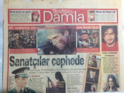 Efemera - Tercüman Gazetesi Damla Eki 21 Şubat 2003 - Sanatçılar Cephede, Tarkan Bedeniyle Konuşuyor - GZ21370 - kitantik - kitaLog
