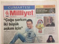 Milliyet Gazetesi Cumartesi Eki 23 Ekim 2004 - Serdar Ortaç Çoğu Şarkım İki Büyük Aşkım İçin GZ24573