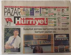 Hürriyet Gazetesi Pazar Eki 17 Ağustos 1997 - Susurluk Sonrası Kamyoncular da Değişti Kamyon Yazıları da... GZ25218