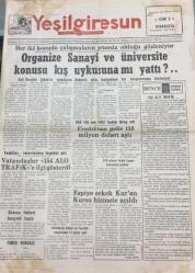 Yeşil Giresun Gazetesi 22 Ekim 1994 Organize Sanayi Ve Üniversite Konusu Kış Uykusuna Mı Yattı? GZ26093