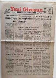 Yeni Giresun Gazetesi 31 Mayıs 1996 - TEMA Vakfı , Özgürlük Yolu Sorununu Ankaraya Taşıdı GZ28738