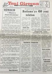 Yeni Giresun Gazetesi 3 Mayıs 1996 Özgürlük Yolu Yayalara Bırakılsın GZ30414